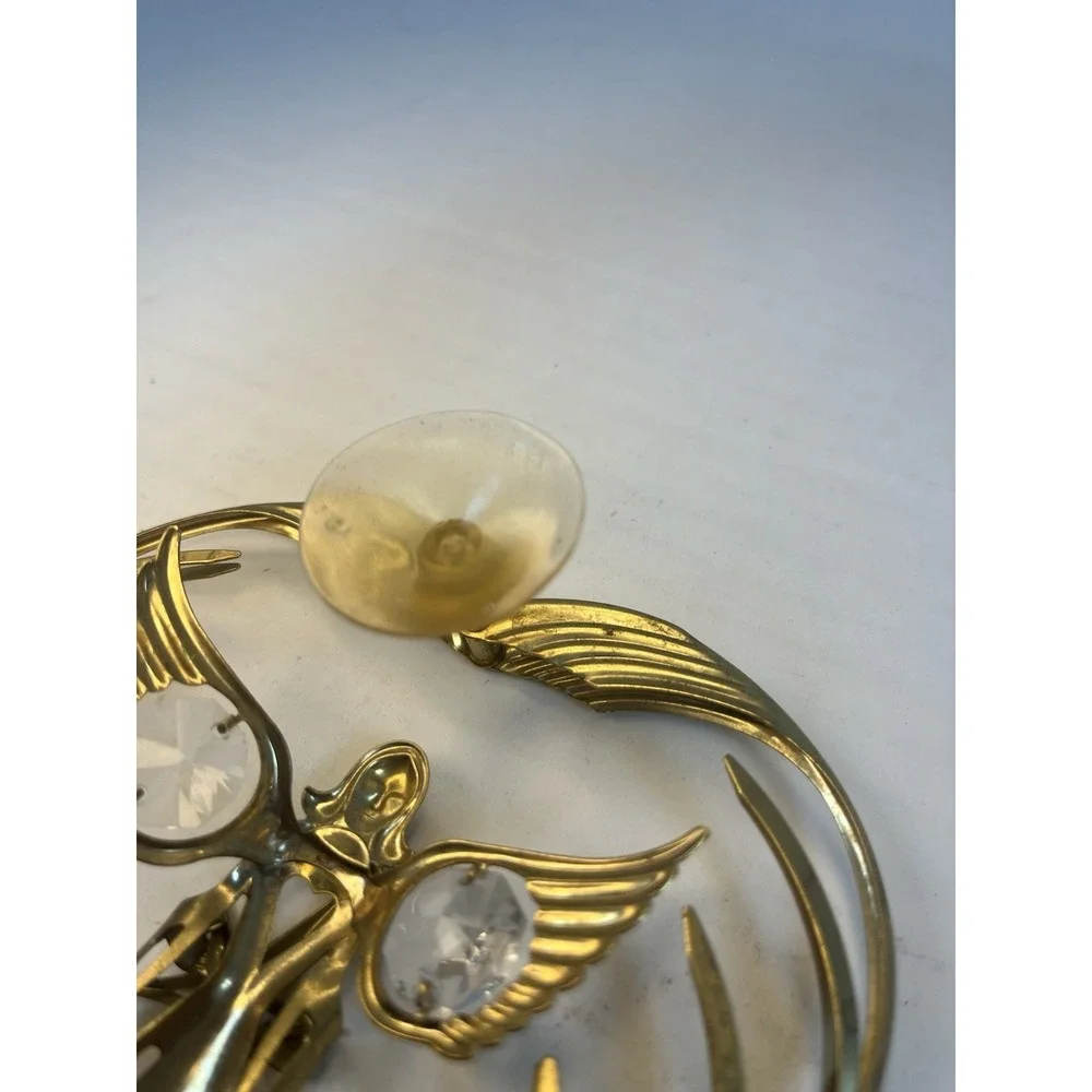 Vintage Gold Plated Angel Heart Holding a Star Suncatcher 1996 Mascot‎ Suction